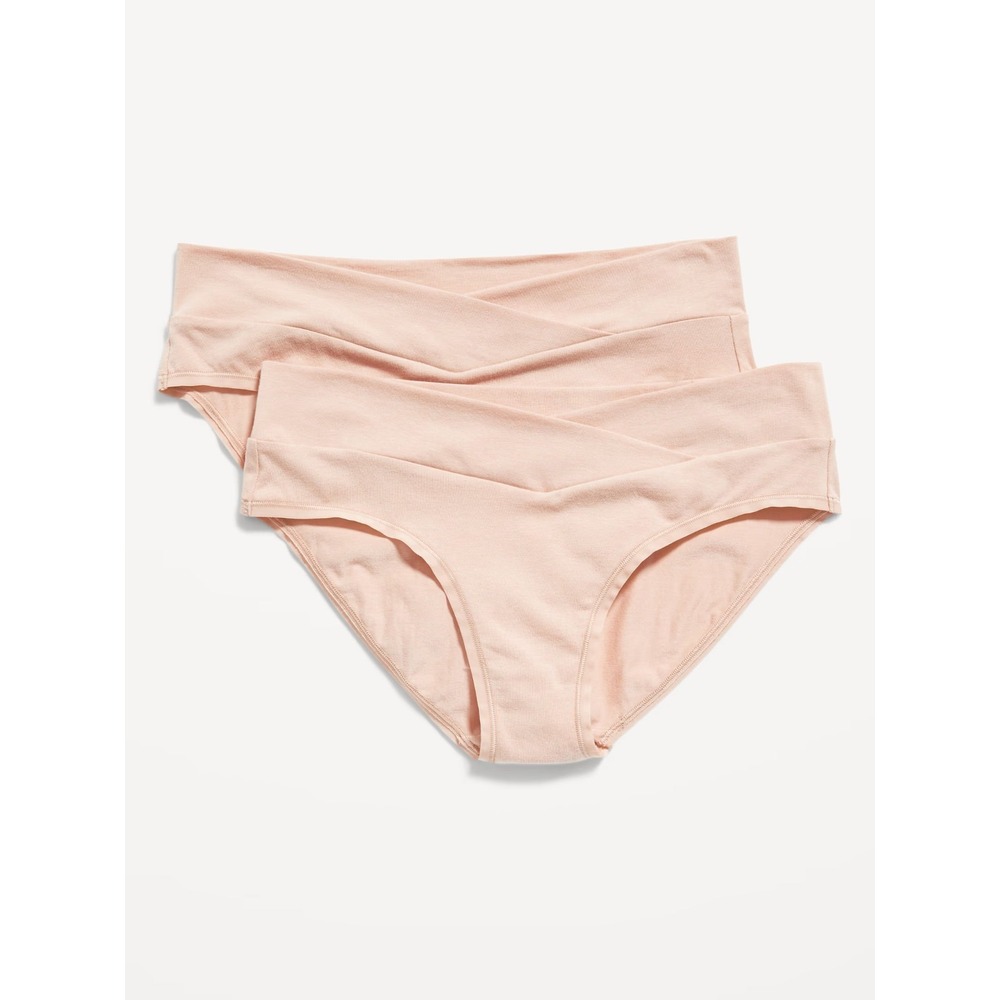 Old Navy Women's 2-Pack Maternity Low Rise Bikini Underwear - Frappe - L